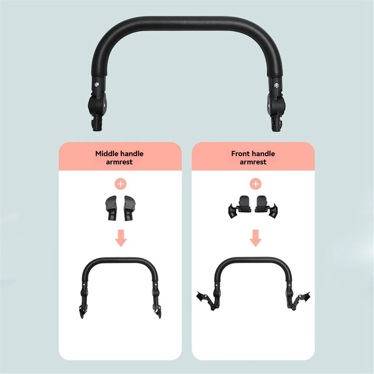 A62X عربة الوفير بار مسند الذراع عربة الملحقات قابل للتعديل المقود ل YOYO/YOYA الطفل يدفع باليدين مسند الذراع الأوسط