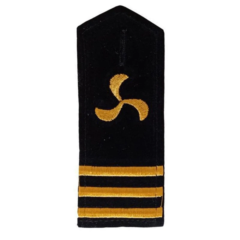 Epaulets uniforme marinheiro profissional, placas ombro bordadas, uniforme capitão não deformado, para fantasia