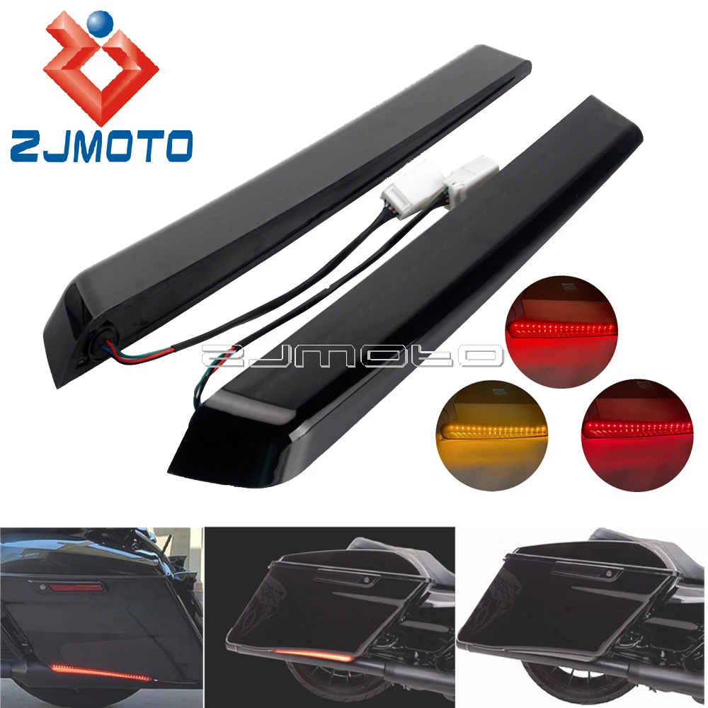

Motorcycle Rear Saddlebag Side Marker Light For Harley Touring Road King Street Glide FLHR 14-Up LED Brake Turn Signal Tail Lamp
