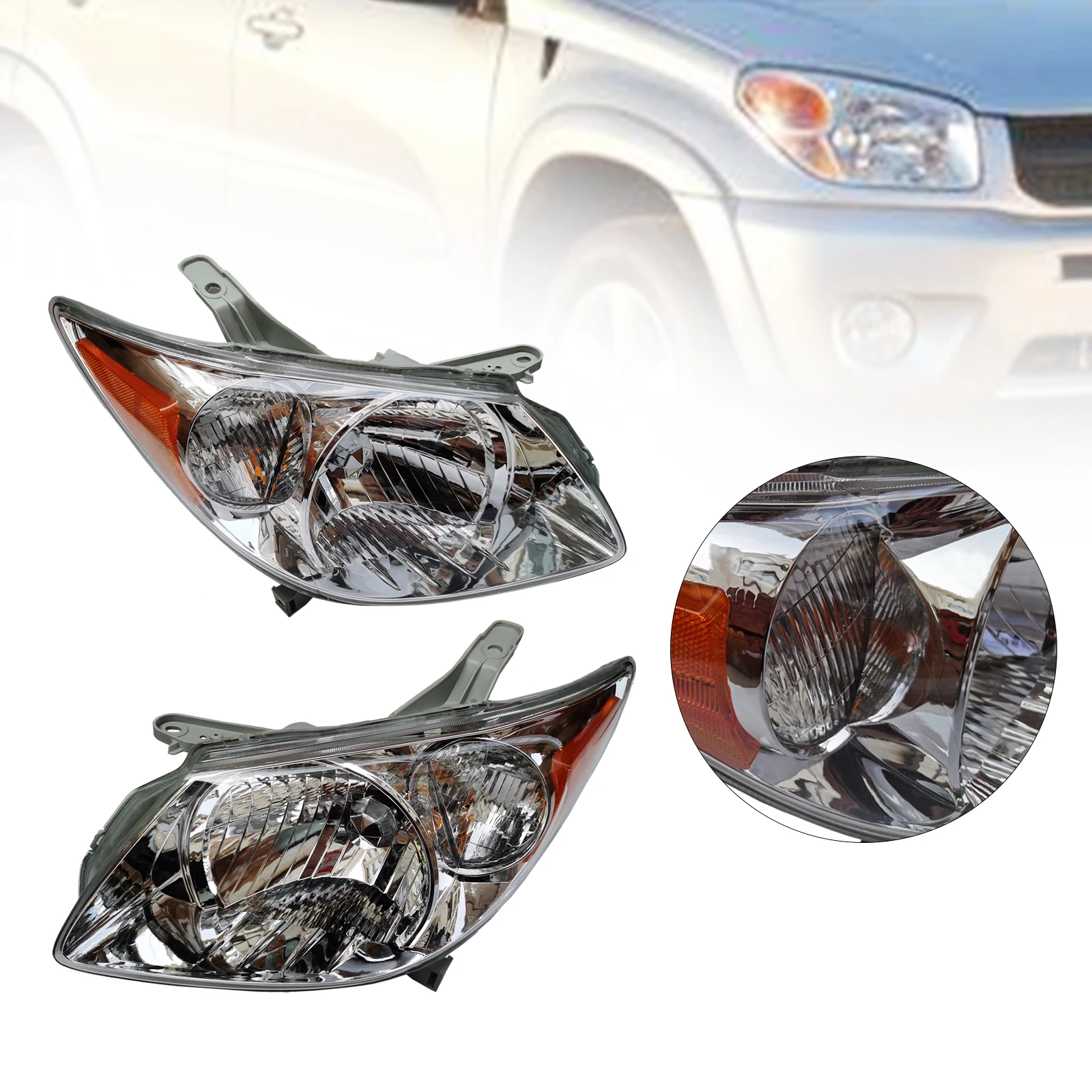 2Pcs High-quality Headlight Set For 2005-2008 Pontiac Vibe Wagon Left and Right With Bulb Headlights Assembly LH & RH