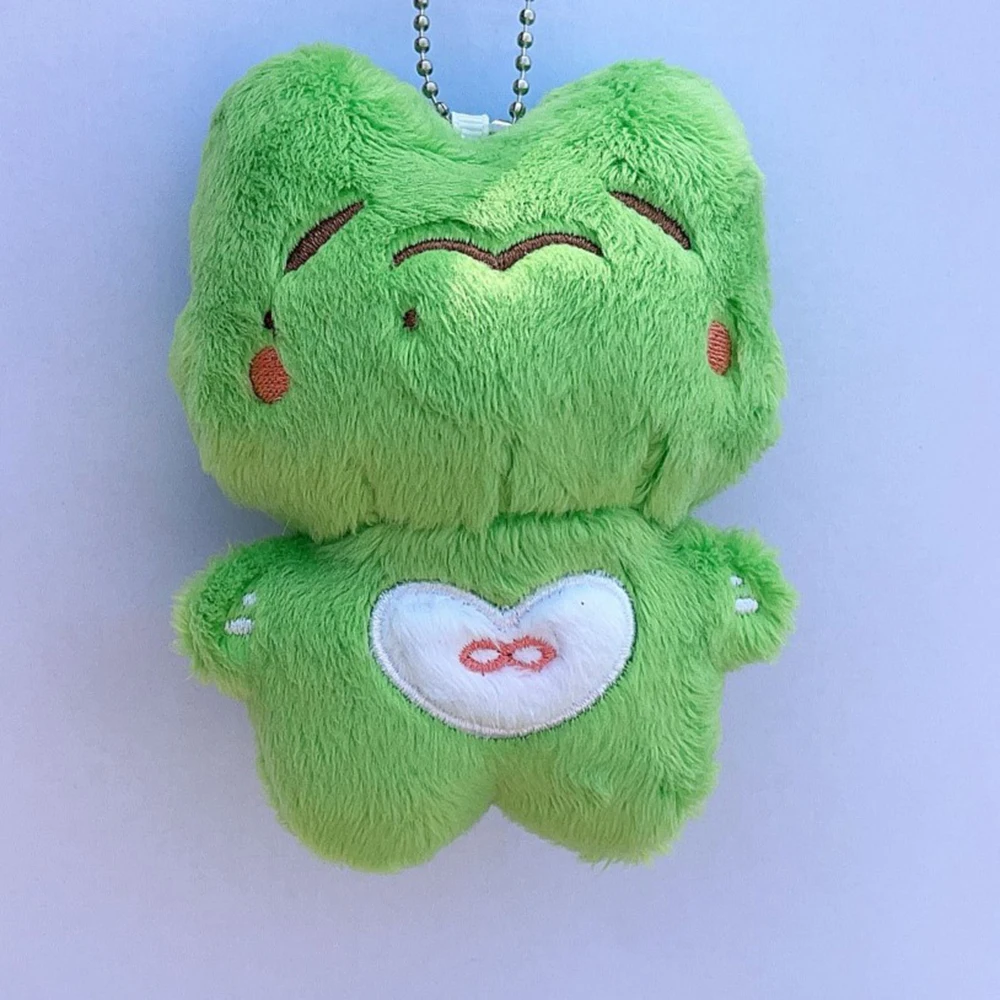 Kpop Idols The8 Doll Keychain 10CM Cartoon Cute Green Frog Pendant Key Ring Filling PP Cotton Soft Short Plush Toy Fan Girl Gift