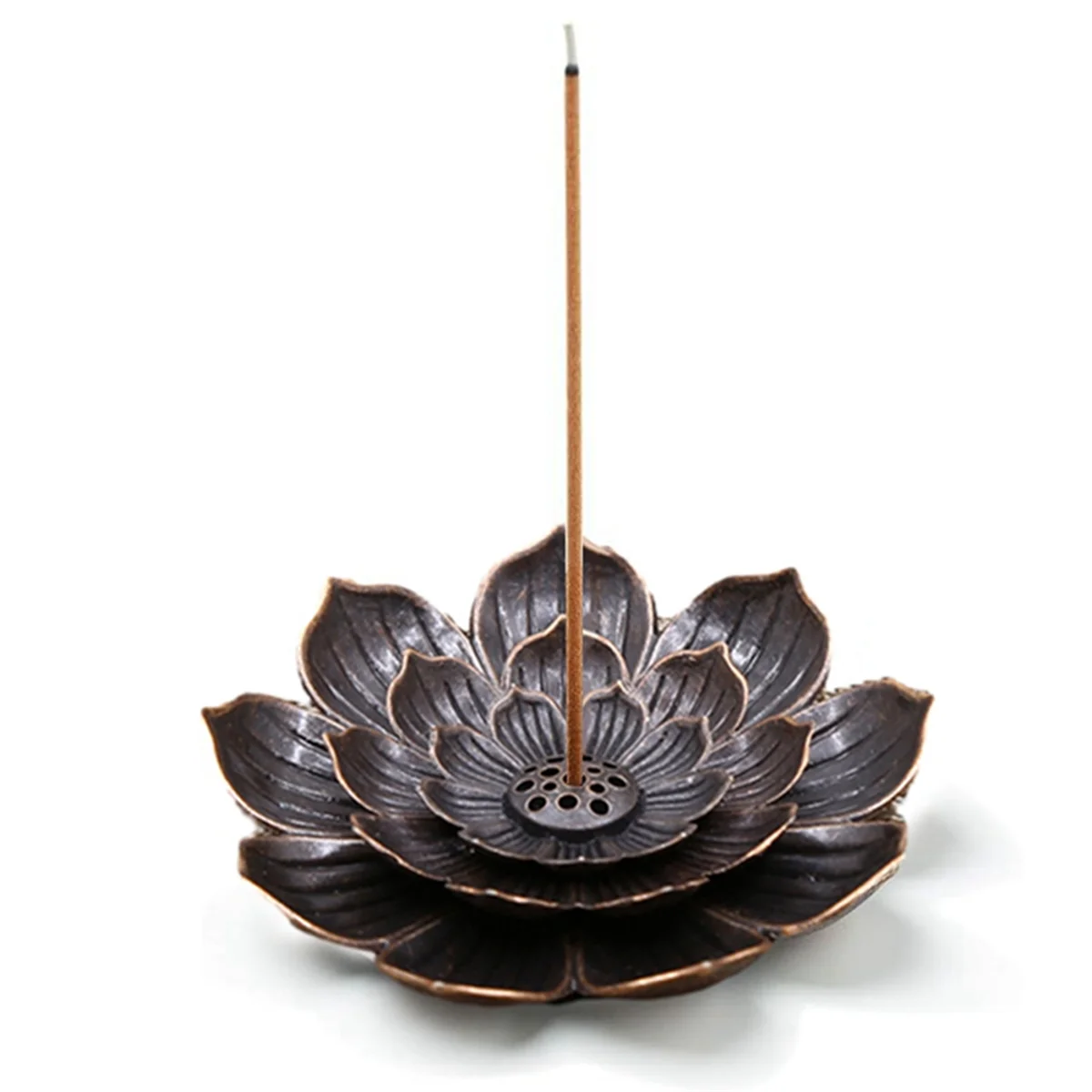 3 PCS Incense Burner, Incense Holder for Sticks, Lotus Incense Stick Holder with Detachable Ash Catcher