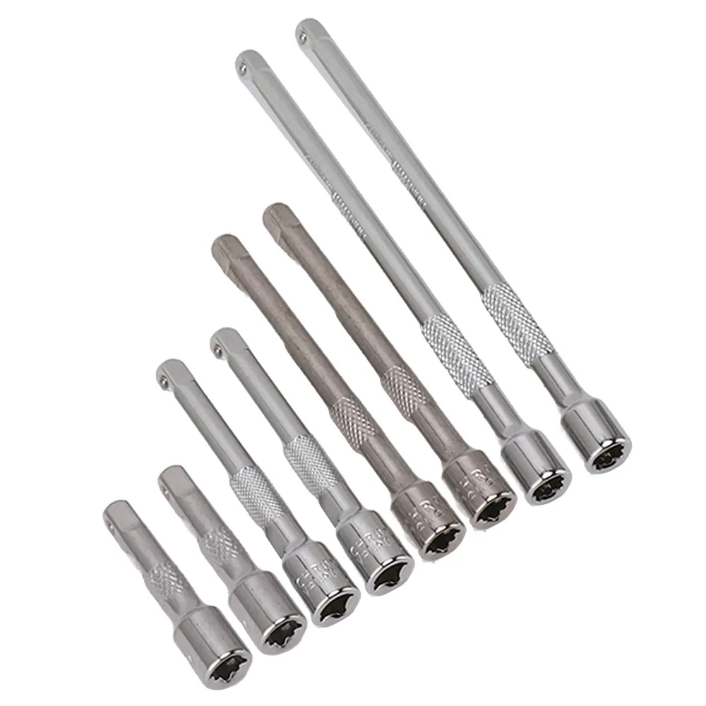 8pcs 50mm 75mm 100mm 150mm Socket Extension Bar Set 1/4 Inch Drive Durable Drive Impact Extension Bar Ratchet Extension Set
