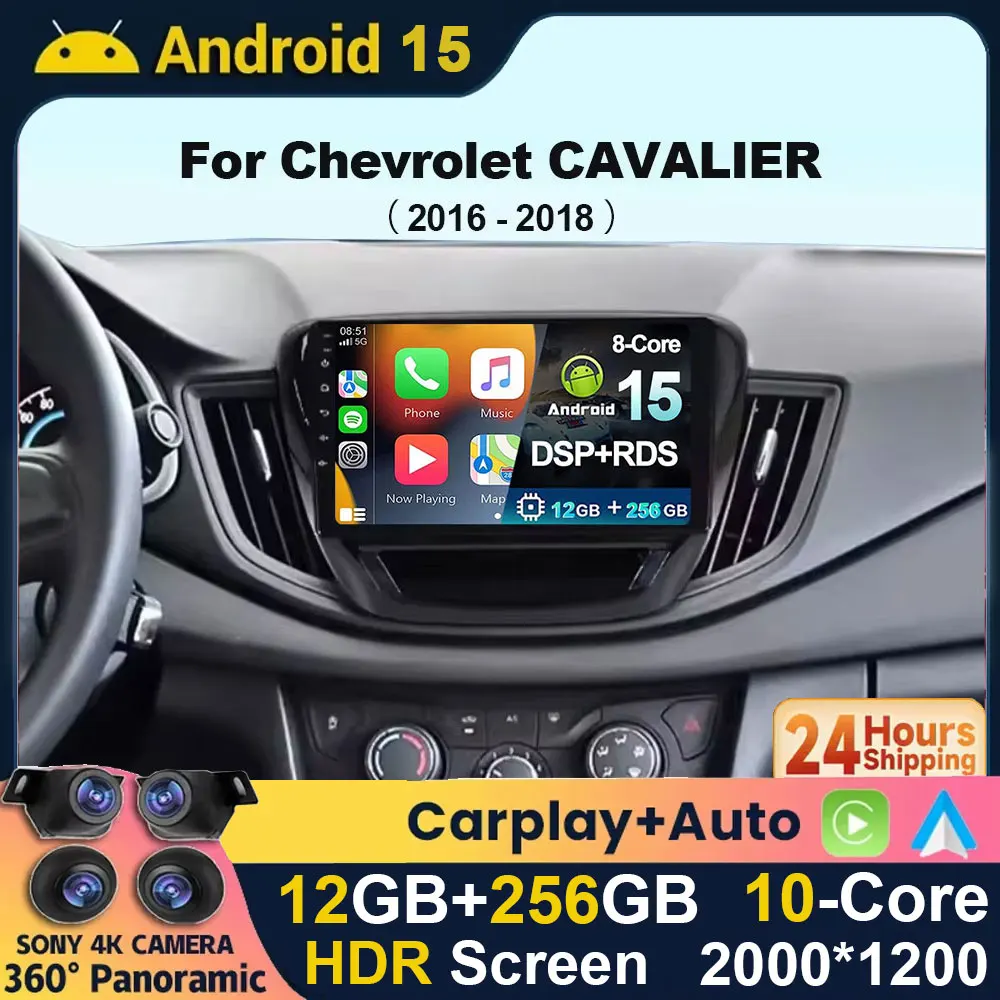 Android 16 Car Radio For Chevrolet CAVALIER 2016 2017 2018 Carplay 4G Multimedia Video Player GPS Autoradio Voice 2 Din Auto BT