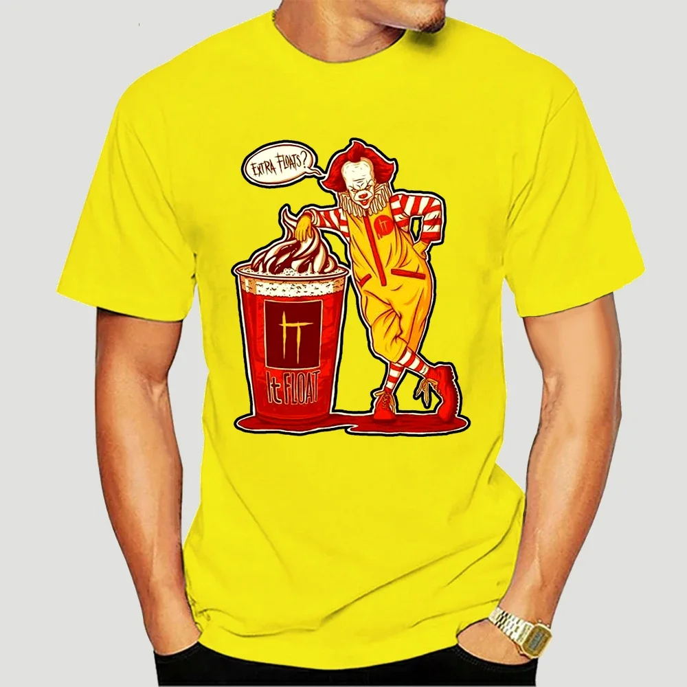 Cool Tops Tee Shirt  It Clown  Mcdonalds Extra Floats Mashup Horror Scary Adult T Shirt  men clothing  streetwear