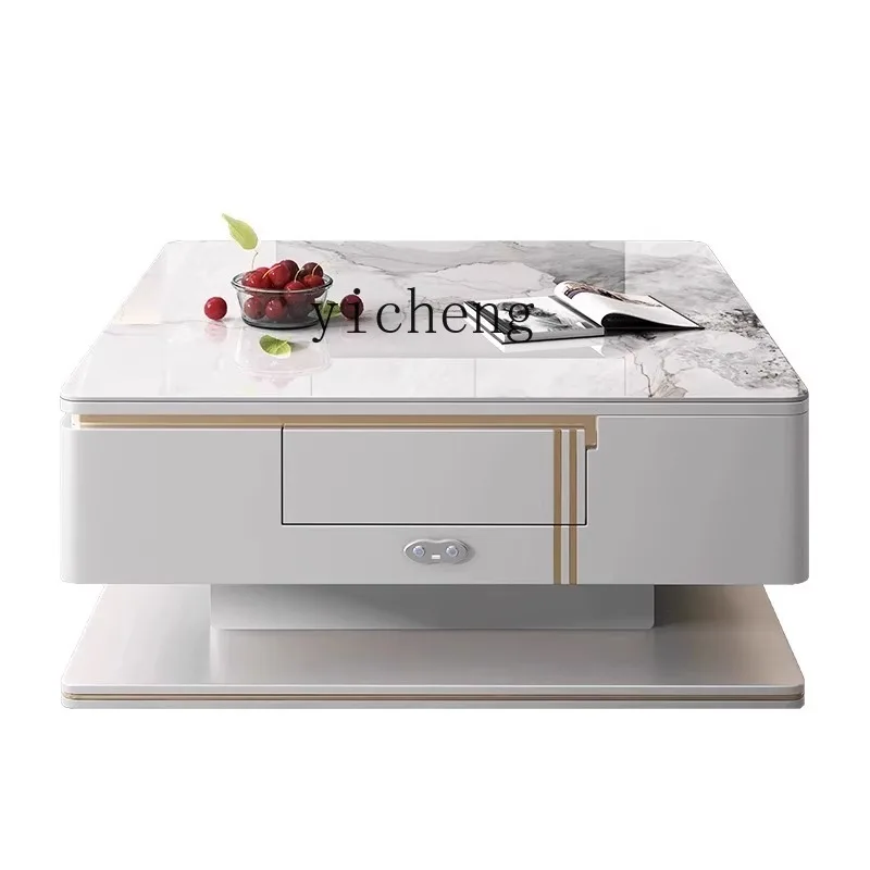 

HJ rock slab solid wood mahjong machine household high-end automatic lifting mahjong table coffee table living room