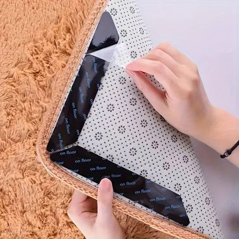 12 Pieces of Double-sided Carpet Fixing Stickers To Prevent Sliding and Curling, Suitable for Living Rooms and Bathrooms