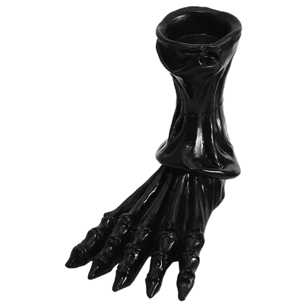 

Resin Foot Holder Black Tabletop Decor Gothic Halloween Party Tealight Scary Atmosphere Ghost House Decorative