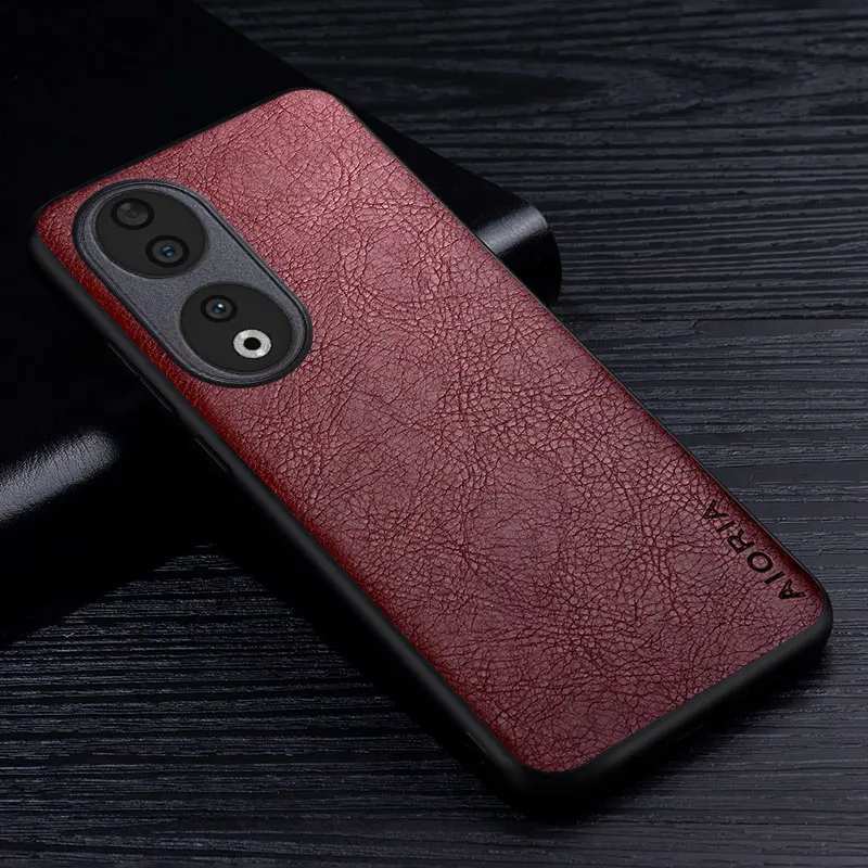 Luxury Leather Case For Honor 90 70 50 Pro Lite Premium Business Style Retro Litchi Pattern Back Cover for honor 90 case