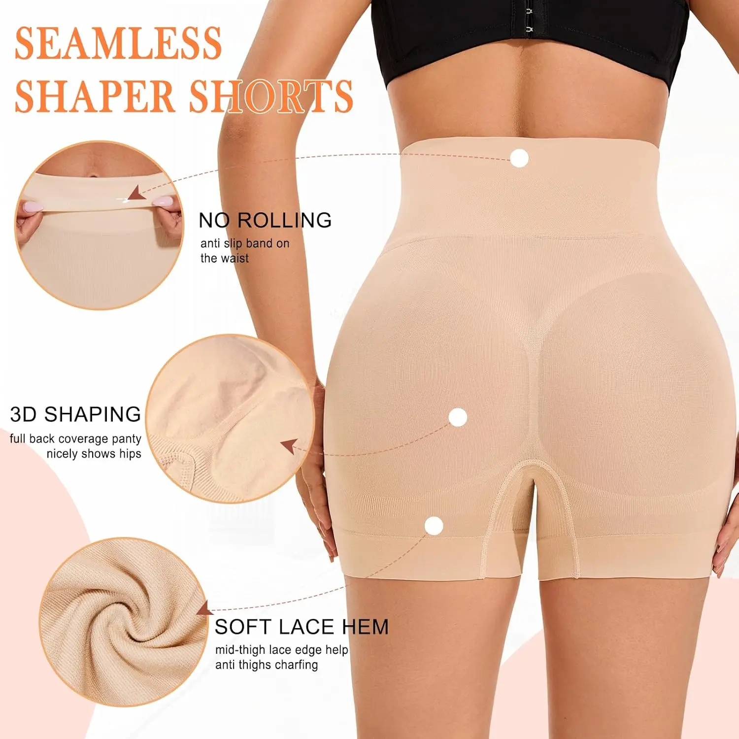 Naadloze vormgevende boyshorts slipje voor dames slipshorts onder jurk shapewear buikcontrole ondergoed anti-schuren