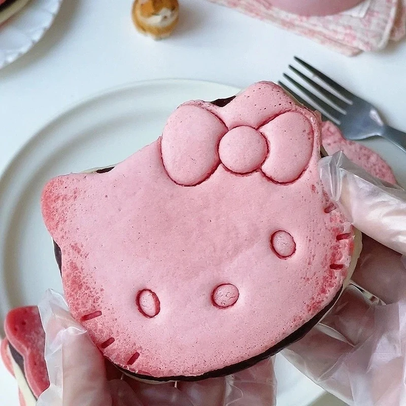 Sanrio Hellokitty Cute Creative Cartoon Pattern Rice Ball Bread Biscuit Mold Shape Diy Mold Daily Necessities