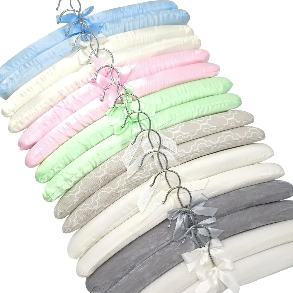 5PCS Shop Satin Padded Jacket Rack Clothes Hanger Sponge Hangers Display Hanger Silk Wrapped