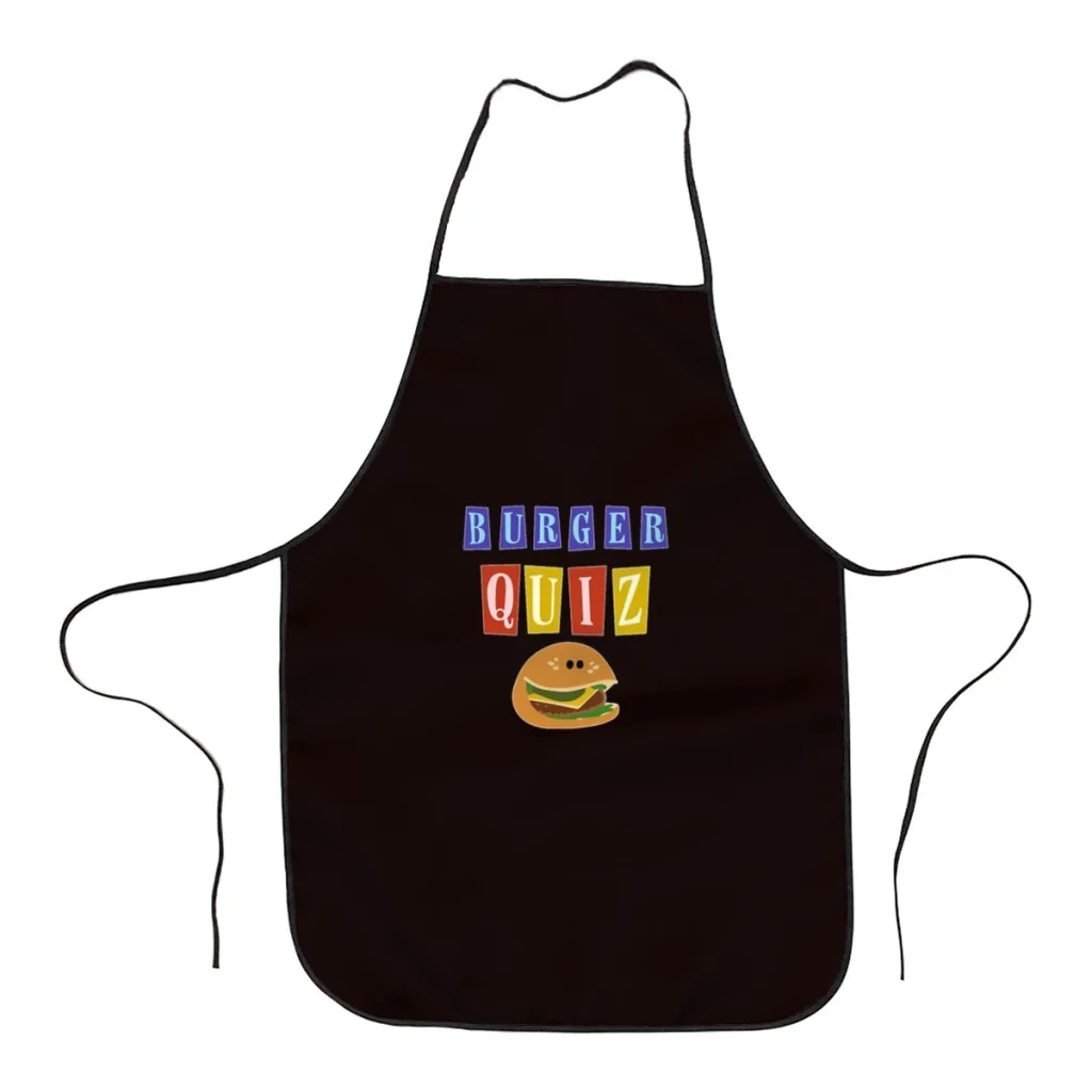 Burger Quiz New Logo Kitchen Aprons for Women Household Cleaning Apron Chefs Cooking Baking Apron for Child