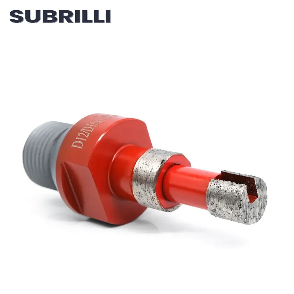 SUBRILLI 1pc Diamond Drilling Milling Finger Bit 1/2GAS Marble Quartz Ceramic Granite Hole Saw Shaping Enlarge Grinding tool