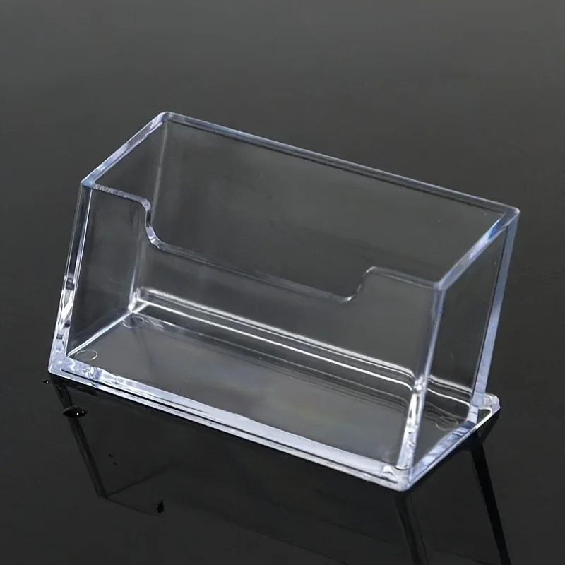 Transparent Business Card Holder, Desktop Acrylic Display Stand, Essential Office Supplies, Business Card Stand, Business Card Box, Personalized Single-Slot Business Card Holder for Office Desk, Transparent Card Storage Box