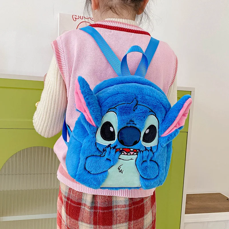 Disney\'s Lilo & Stitch Plush backpack Cartoon Cute Stitch Backpack Boys girls Schoolbag Children\'s knapsack Plush doll toy gift