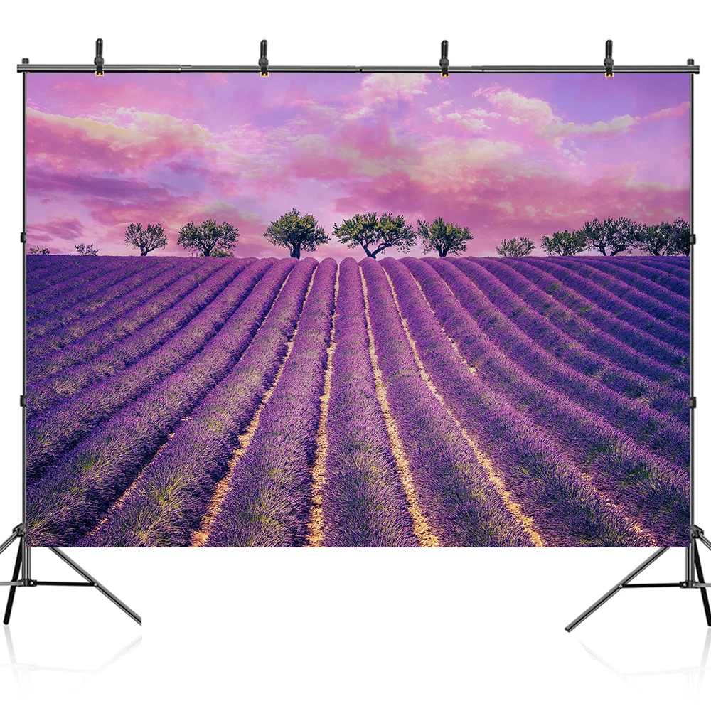 Bonvvie Photography Background Lavender Flower Natual Landscape Decor Children Portrait Photocall Backdrop For Photo Studio