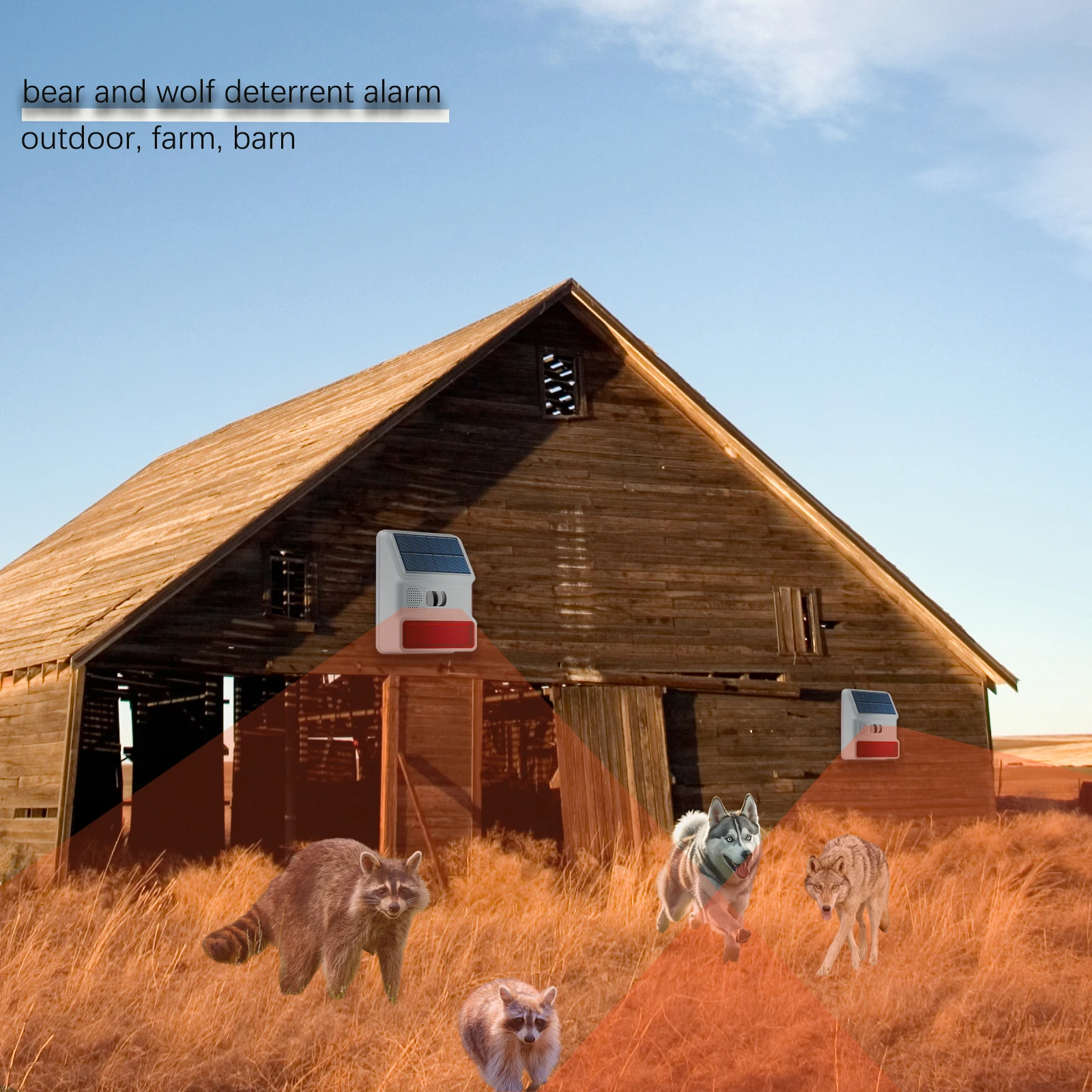 Солнечный инфракрасный датчик движения, сигнализация, стробоскопическая звуковая светодиодная вспышка, водонепроницаемая для дома, сада, навеса, охранной сигнализации