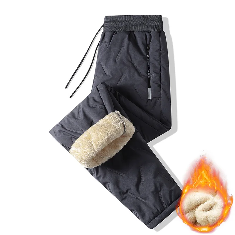 Automne hommes thermique Streetwear peluche épais polaire pantalon de survêtement laine d'agneau imperméable pantalon hiver Waem décontracté coupe-vent pantalon