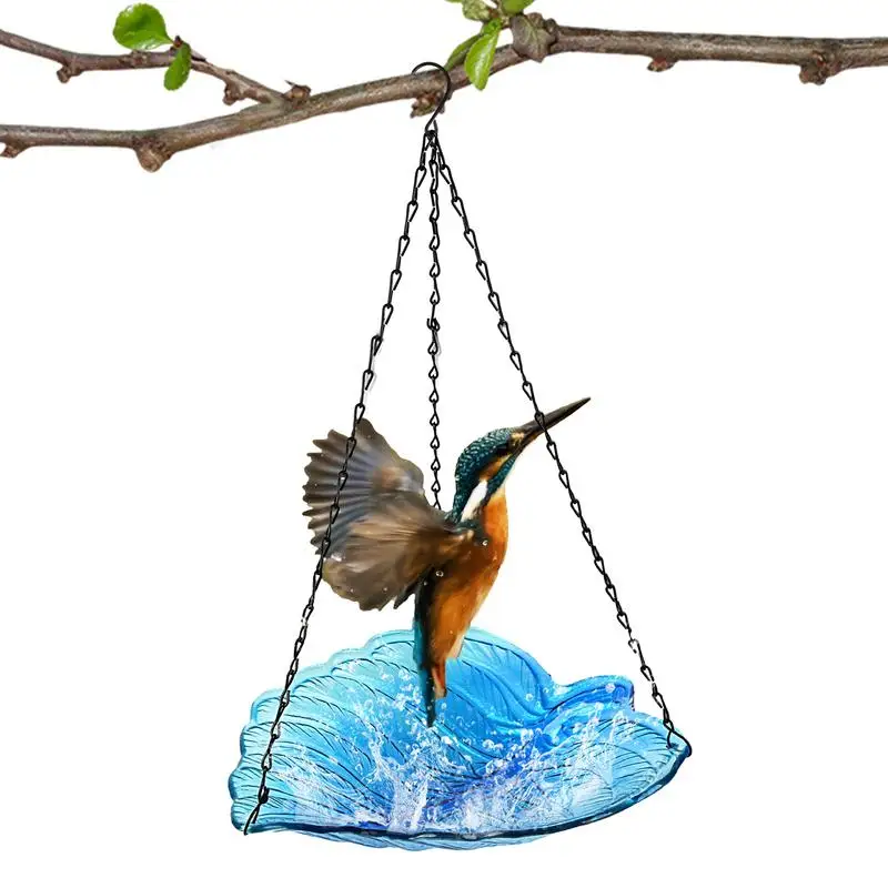 

Hangable Bird Feeder With S-shaped Hook Wild Bird Food Plate Leaf Shape Hangable Bird Bath Bird Bath Glass Bowl Bird Food Plate