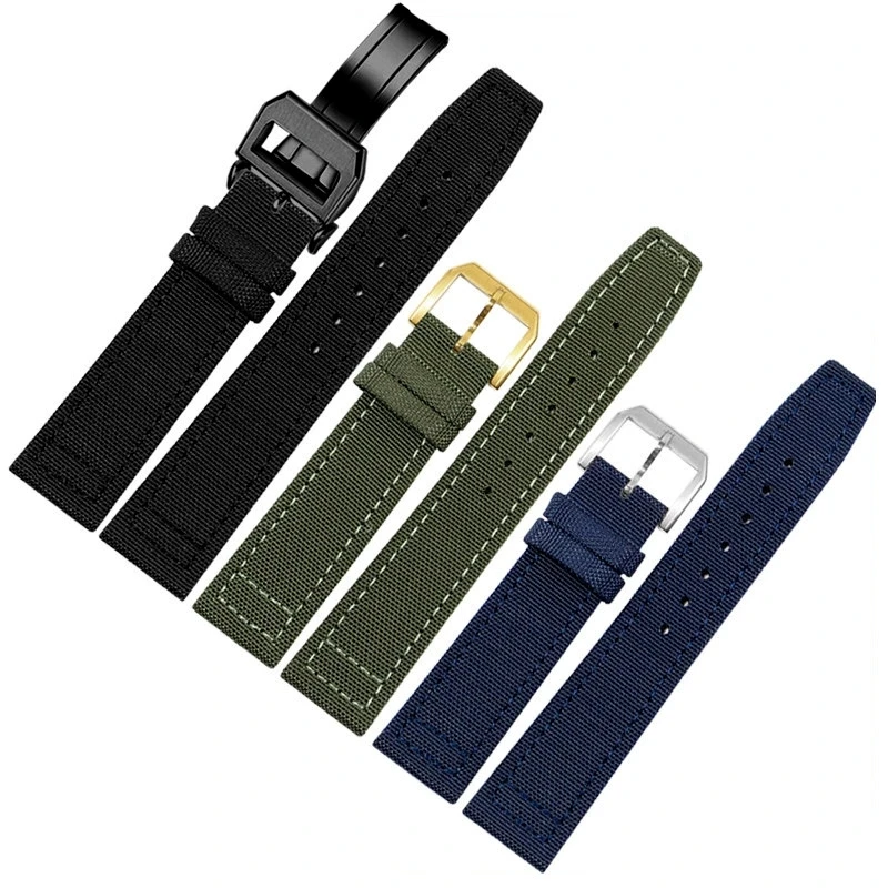 20mm 21mm 22mm Nylon Canvas Watchband for IWC PILOT Portugal  Fabric Watch Strap Bracelet Cowhide Sport Wrist Belt Customized