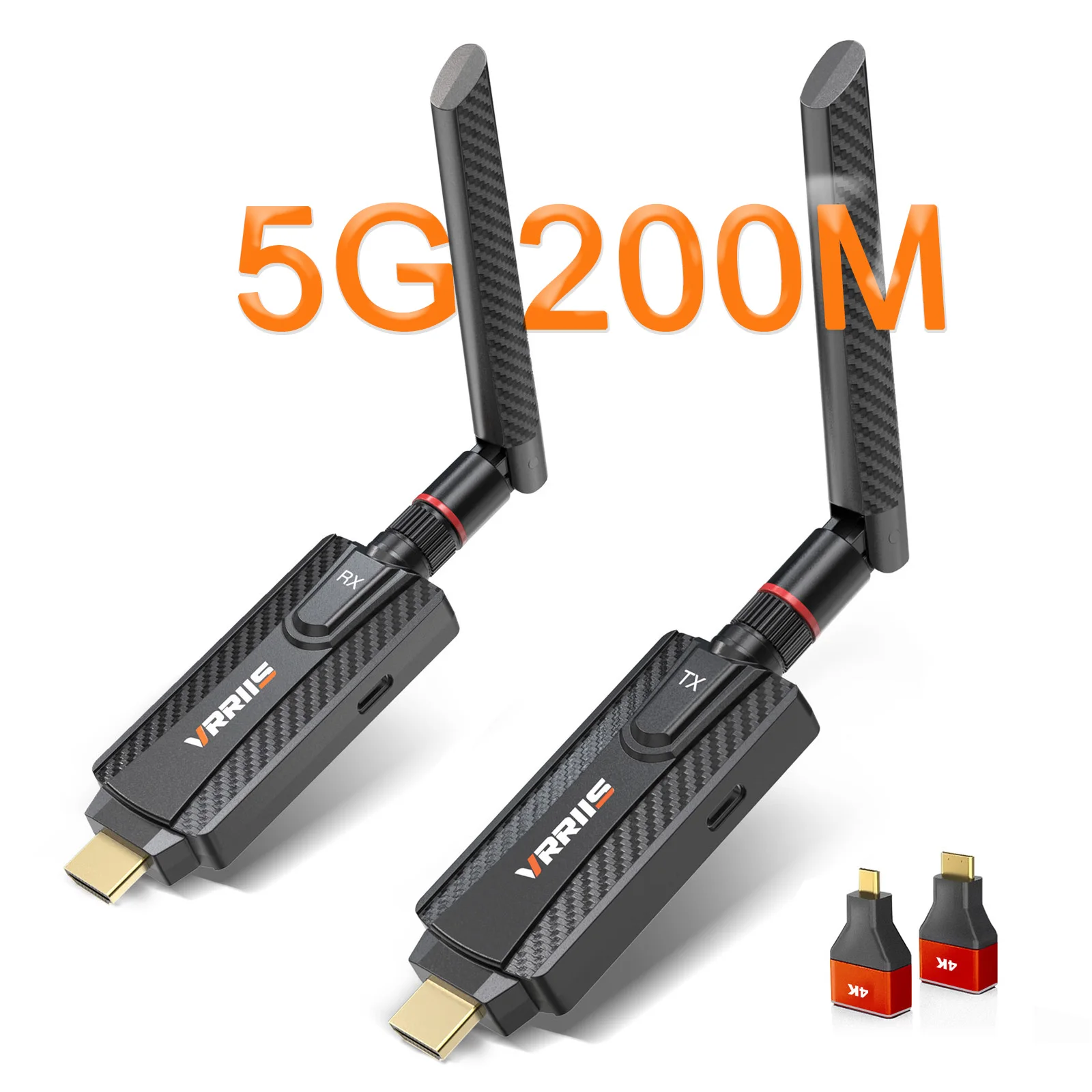 5G 200m Wireless Wifi HDMI Video Transmitter Receiver Extender TV Stick Dongle Adapter for Camera DVD Laptop PC To TV Projector
