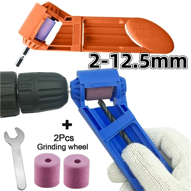 Portable Drill Bit Sharpener Corundum Grinding Wheel Tool Corundum Resisting Drill Polishing Grinder Wheel Tool 2.0-12.5mm Drill