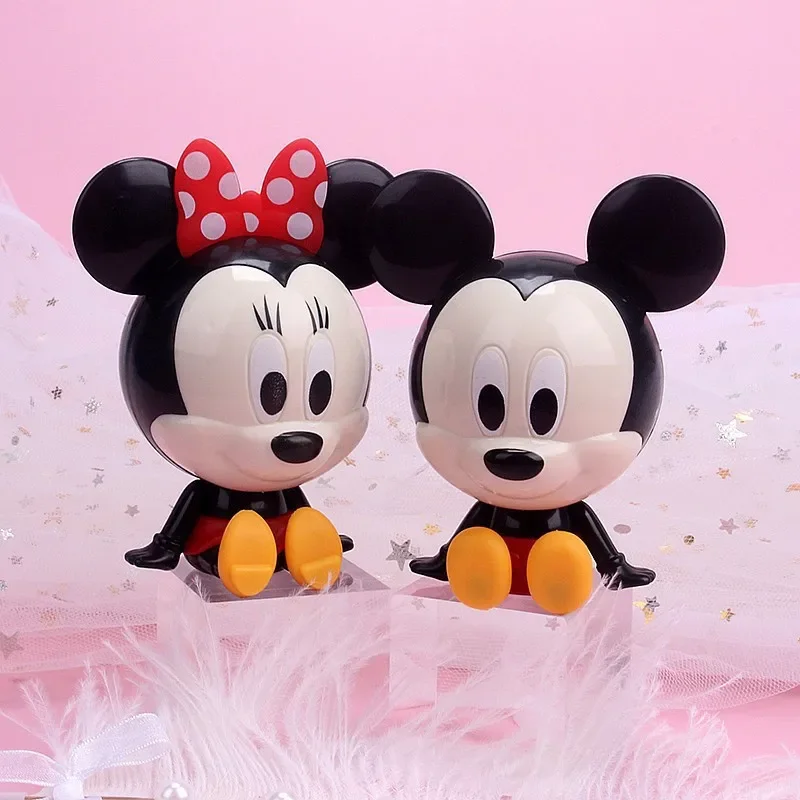 2pcs/lot miniso Minnie Figurine Sit Design Mickey Mouse PVC Doll Collectible Toys For Kids Brinquedos Gift