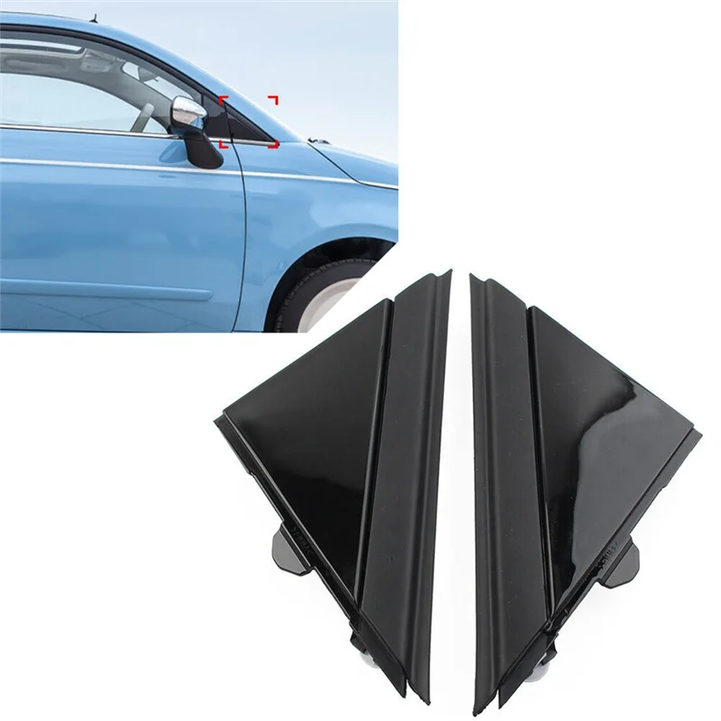 1 Pair Bright Black Rear View Mirror Triangle Mirror Decorative Plate 1SH17KX7AA 1SH16KX7AA for Fiat 500 2012-2019