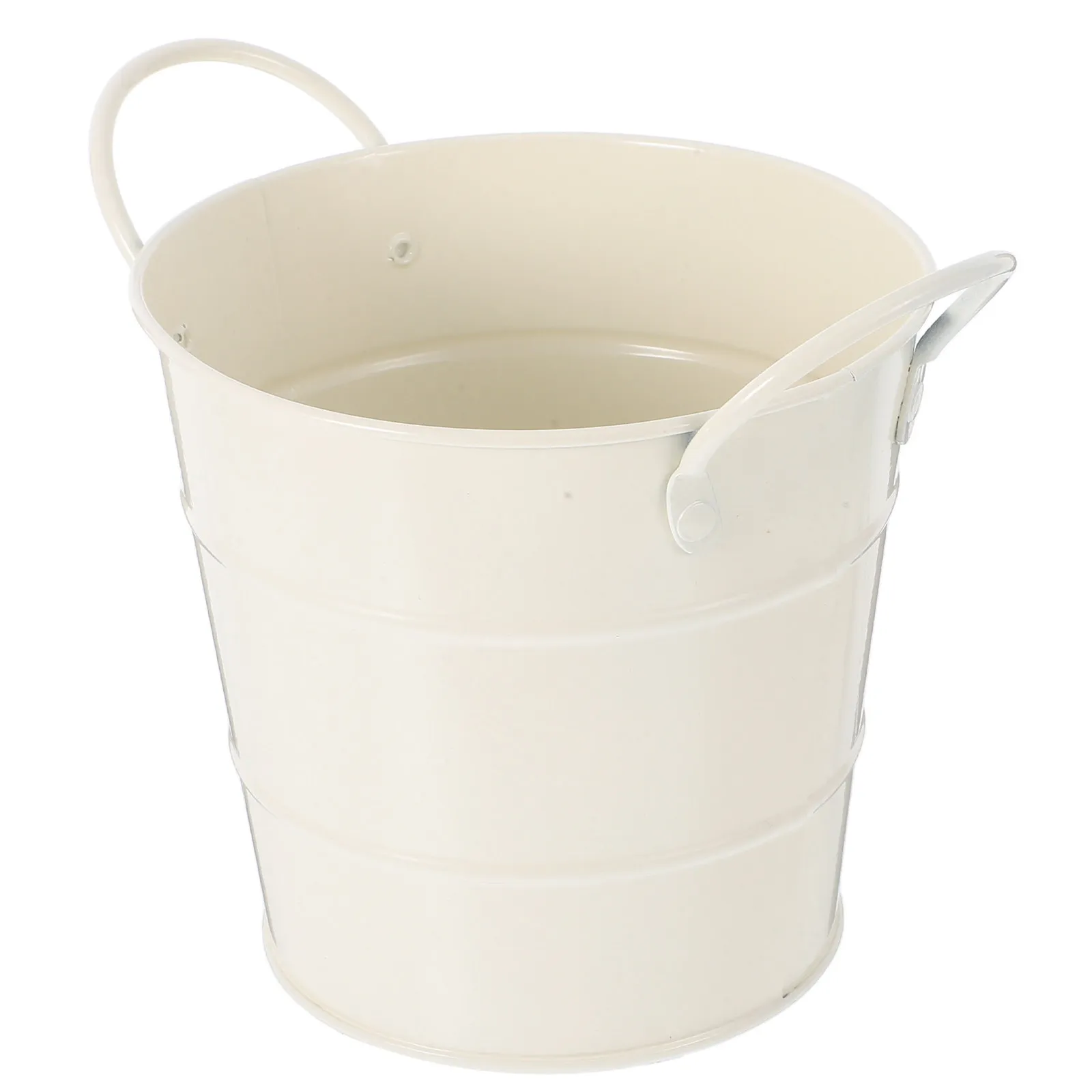 Small Galvanized Metal Desk Bin Versatile Iron Storage Bucket for Office Desktop Paper Waste Trash Organizer Makeup Brush Holder