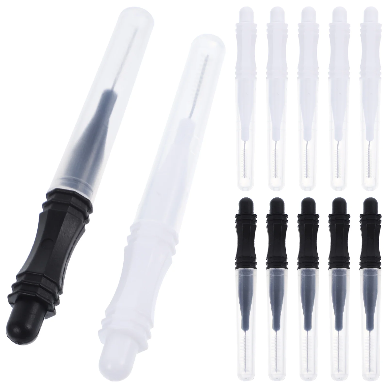 60 pcs Eyebrow With Caps Lamination Portable Eyebrow For Makeup Styling Brow Brush Brow Brush Tool With Caps Tool