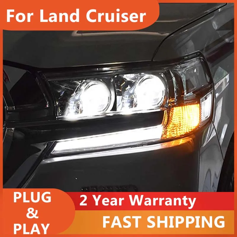 

Car Accessories for Toyota Land Cruiser Prado 2018-2019 Headlamp LED DRL Dynamic Turn Signal Front Light Projector Lens Auto