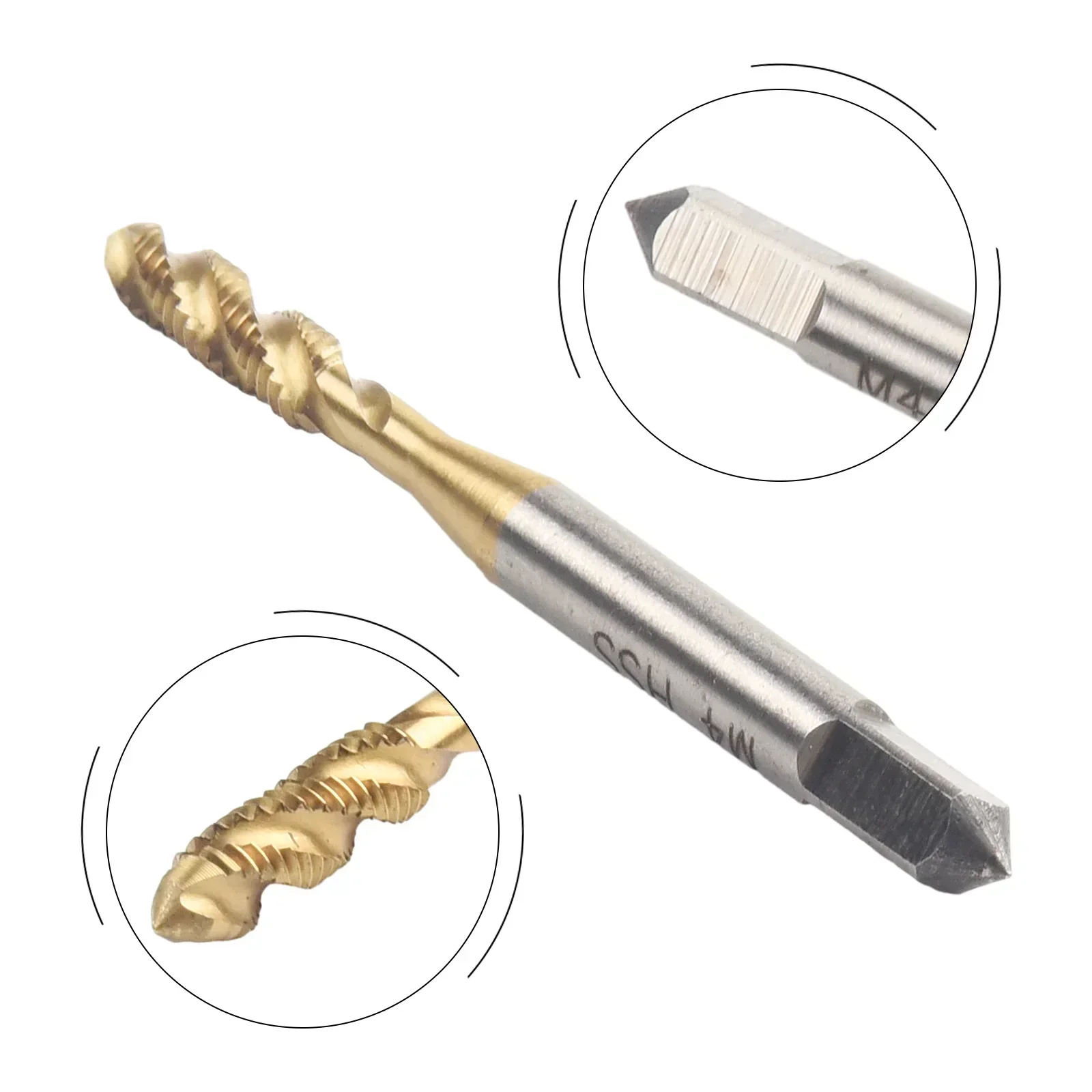 =1pc HSS Titanium=Steel Screw Tap Coated Metric Spiral Thread Tap Drills High Speed Steel Pointed Tap Hand Tools Accessories