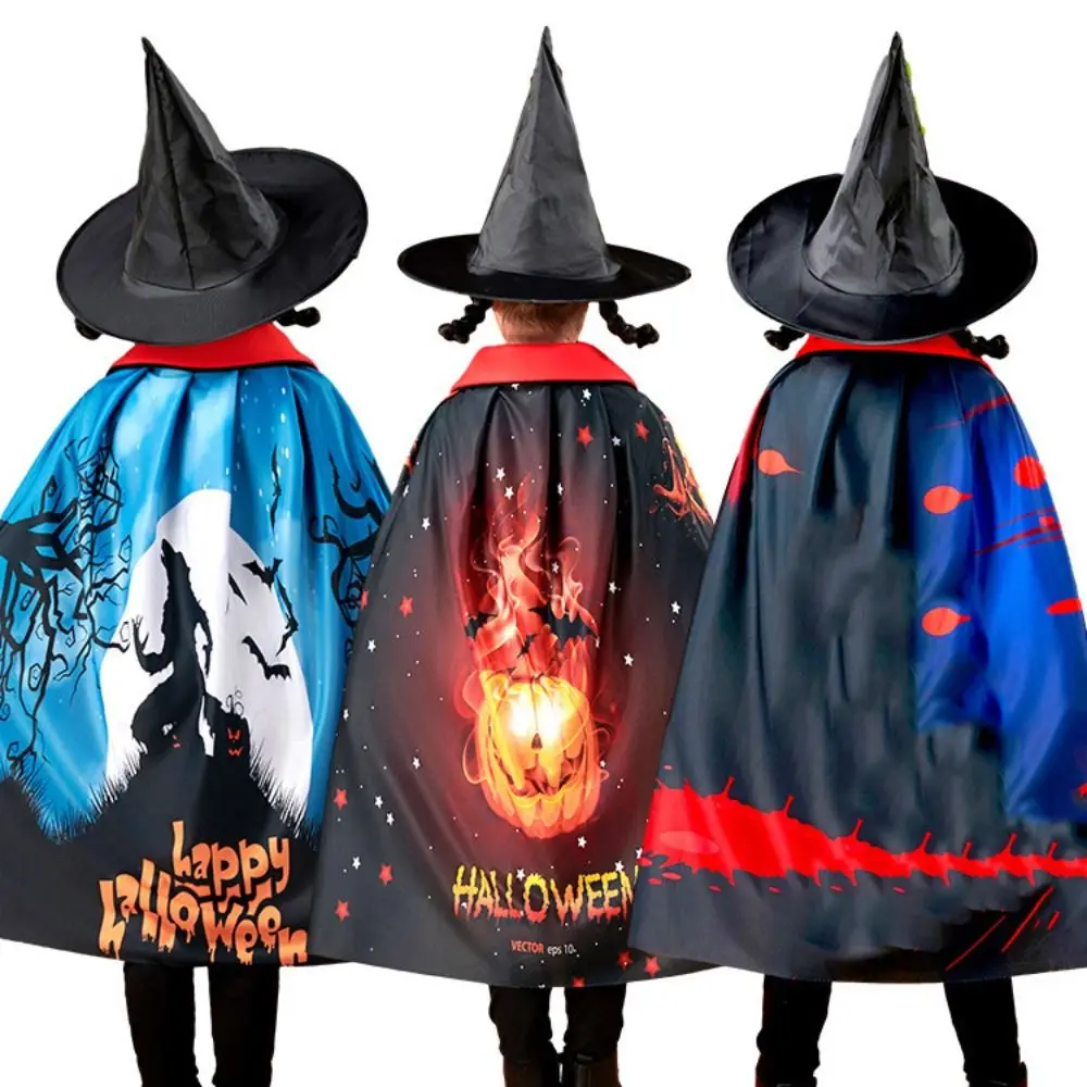 Funny Hooded Cape Halloween Cloak Mystical Novelty Wizard Cloak Fantasy Magician Cloak School Events