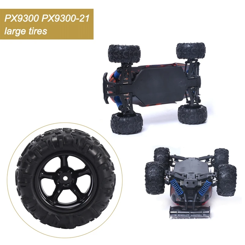 A63T-4PCS PX 9300-21 Rubber Tire RC Racing Car Tires 9300&9302 1/18 Scale On Road Wheel Rim Fit For RC Car