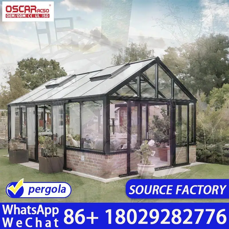 All Season Tempered Glass Sunroom Extendable Aluminum Frame Patio Backyard Garden Europe North America Solarium Conservatory Kit