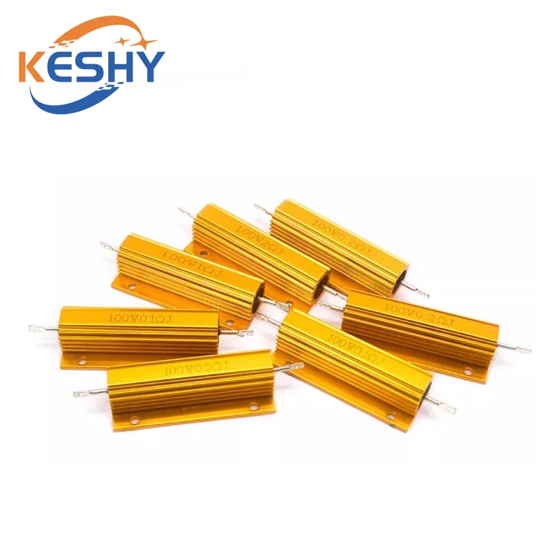 RX24 100W Aluminum Power Metal Shell Case Wirewound Resistor 0.1R ~ 100K 1 6 8 10 20 200 500 1K 10K ohm resistance RX24 Resistor