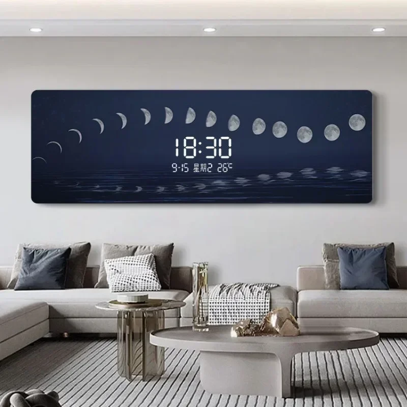 Led Wall Clock Digital Display Electronic Wall Clocks Nordic Living Room Starry Sky Modeling Creative Modern Home Decoration