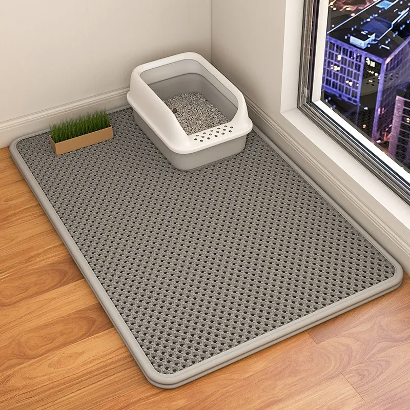 

Double Layer Waterproof Cat Litter Mat Urine Proof Trapping Mat Easy to Clean Non-Slip Toilet Pad Cat Scratch Pad Large Foot Pa