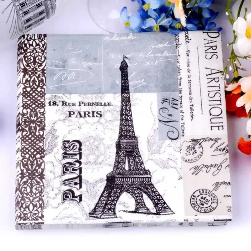 Limited Edition Eiffel Tower Colourful Napkin Eiffel Tower Print Colourful Tissue Paper Collector's Edition 20pcs/pac 2-Ply 33cm