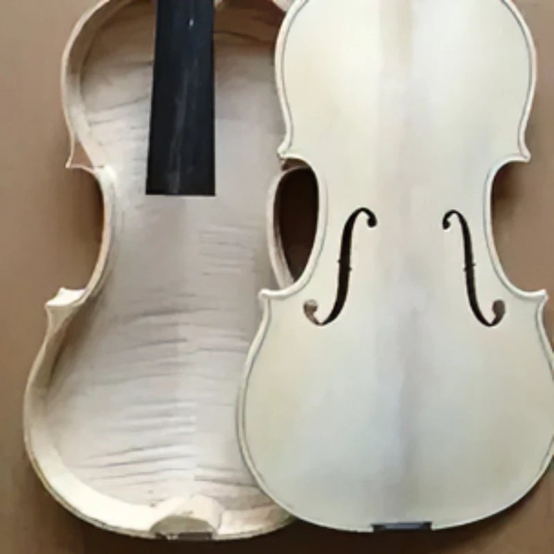 5/10pcs Unvarnished top unfinished violins 4/4,flamed maple back