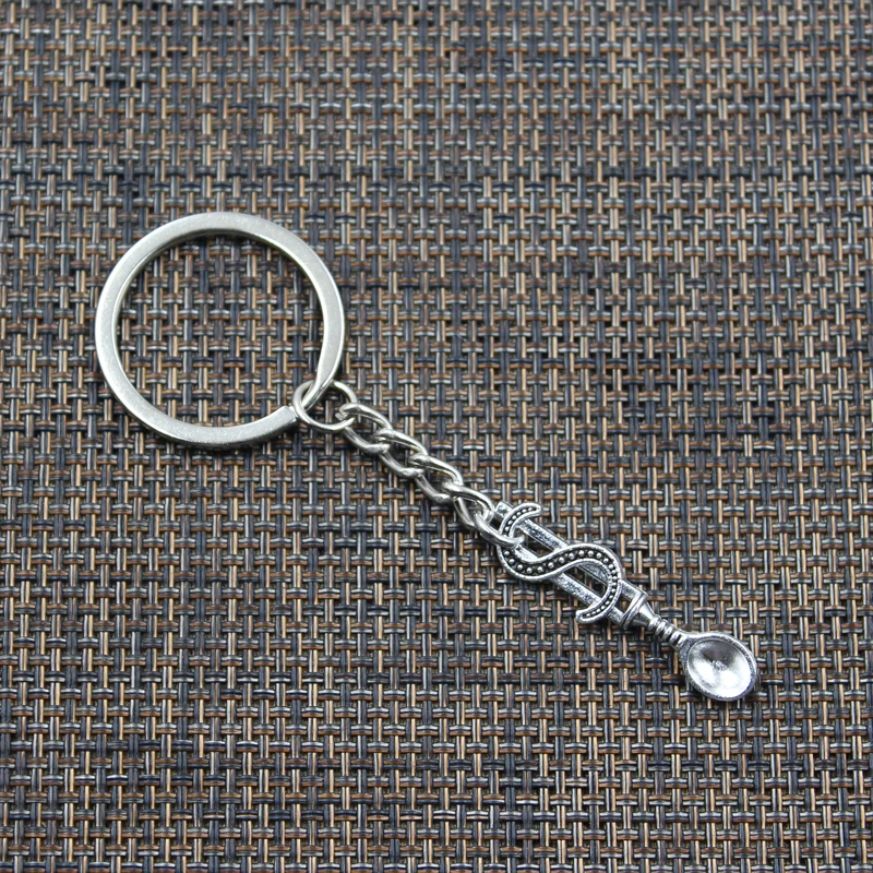 Fashion Keychain 37x9mm Money Dollar Spoon Silver Color Pendants DIY Men Jewelry Car Key Chain Ring Holder Souvenir For Gift