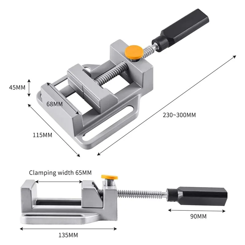 W50 Quick Tongs Aluminum Silver color Alloy Vice For Electric Drill Stand 8010 Tongs Mini Home Use Flat Tongs Bench Vise