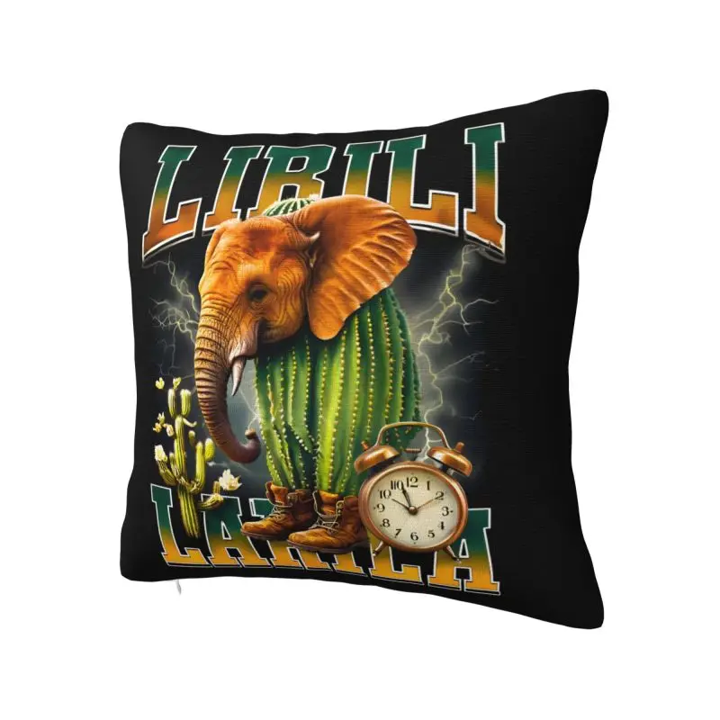 Italian Brainrot Lirili Larila Design Cushion Cover 40x40 cm Polyester Velvet Throw Pillow Case Decoration Bedding Pillowcase