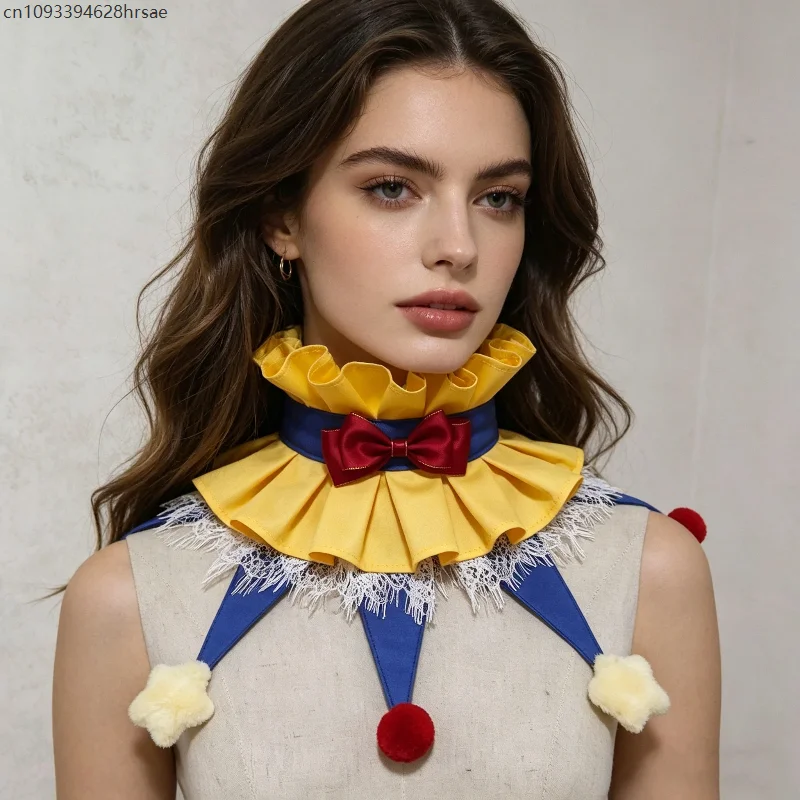 

Clown Cosplay Collar Stage Featured Loose Ruff Collar Fairy Tale Style Circus Clown False Collars Lolita Colorful Accessories