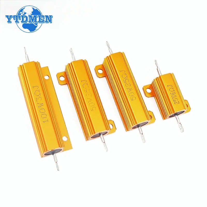 1PCS Aluminum Power Metal Shell Case Wirewound Resistor 10W 25W 0.1ohm 6ohm 8ohm 10ohm 20ohm 30ohm 39ohm 50ohm Load Resistors