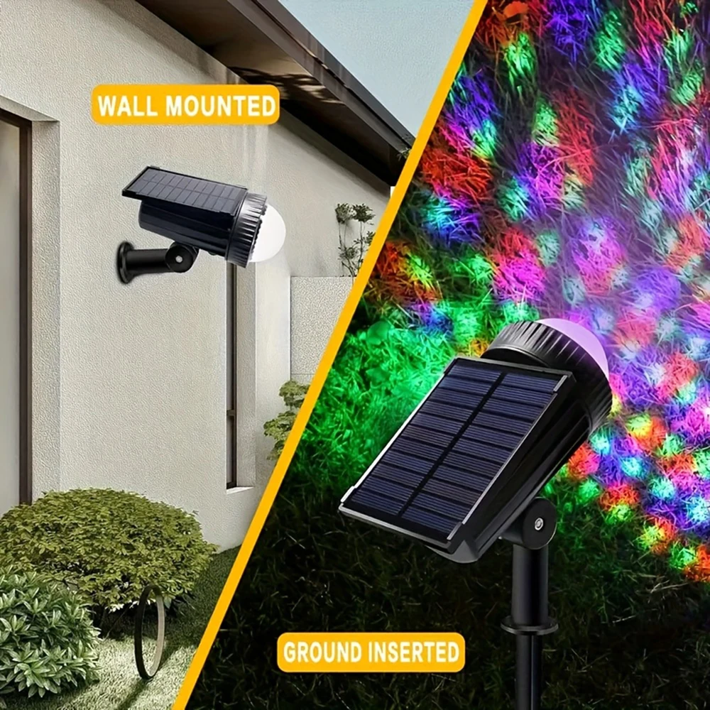 Obrázek 4: RGB solární reflektory outdoorové solární krajina světel vodotěsný nastavitelný zeď lampa pro patio pathway ráhno sad příjezdová cesta kaluž