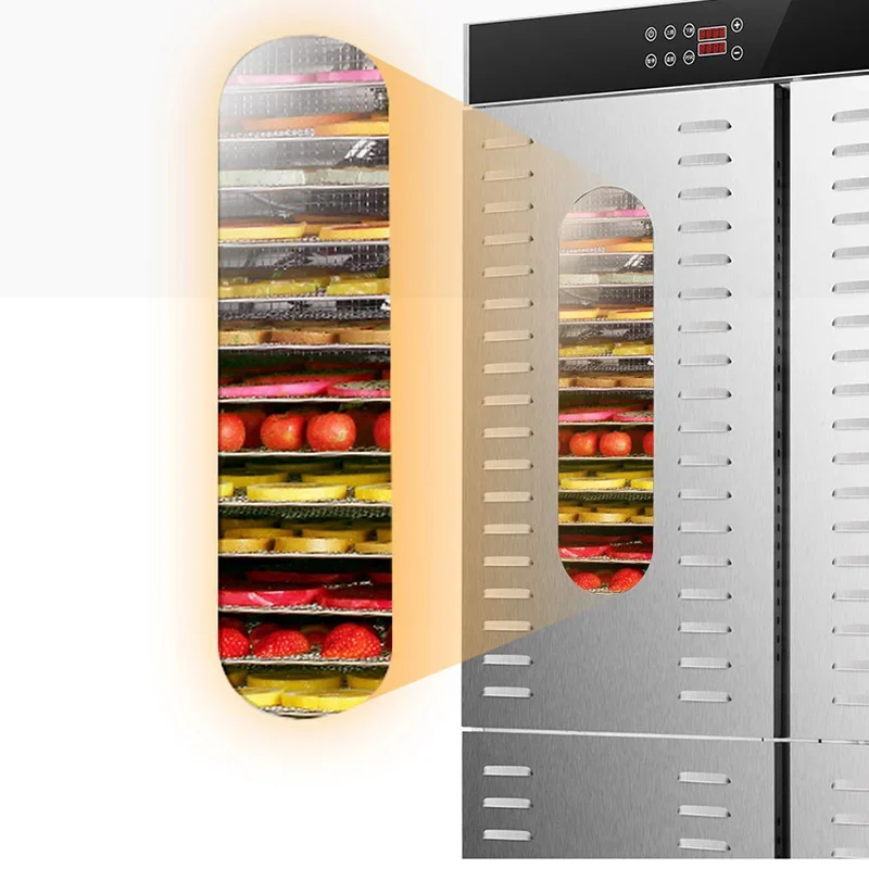 480L كبير المجففة التجارية 80 طبقة الفاكهة مجفف الغذاء يتشي لونغان المانجو السجق بطة لحم البقر الأسماك الأعشاب الفطر مجفف الهواء