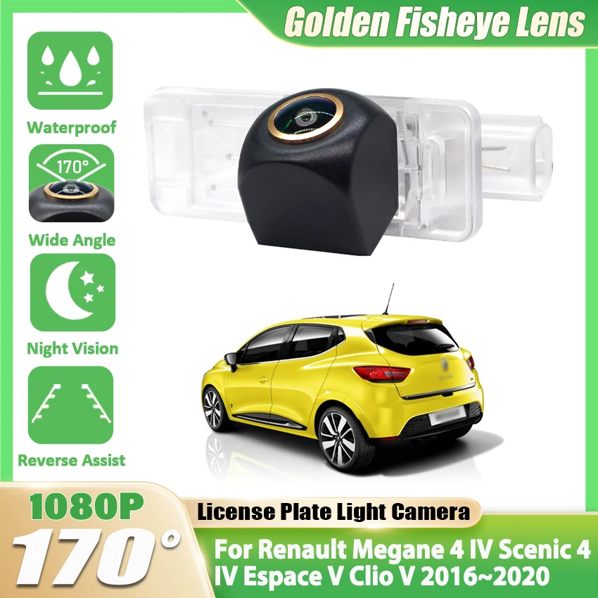 كاميرا الرؤية الخلفية للسيارة لرينو ميجان 4 IV ذات المناظر الطبيعية الخلابة 4 IV Espace V Clio V 2016 ~ 2020 AHD 1080P 170 °   عين السمكة وقوف السيارات عكس الكاميرا