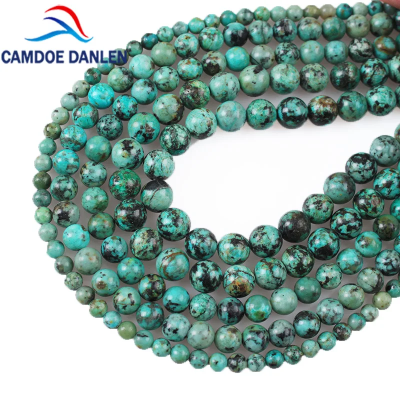 

100% Natural Russian Turquoise Round Loose Beads 4 6 8 10 12mm DIY Bracelet&Necklace Charm Beads Jewelry Making